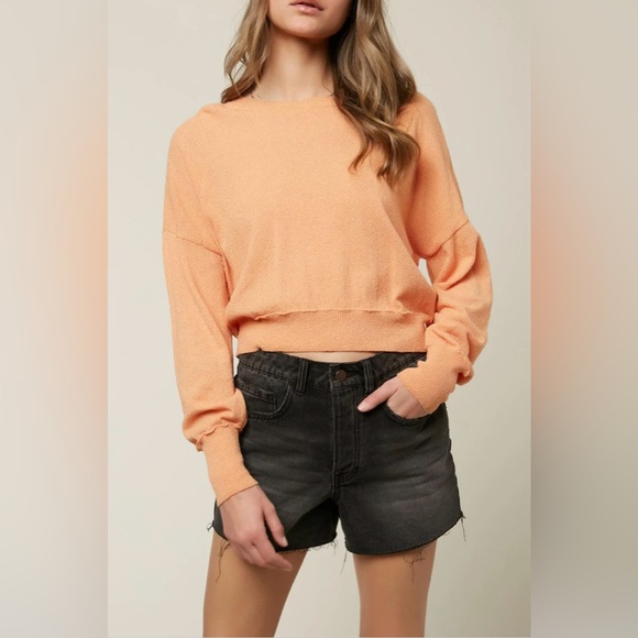 O'Neill Sweaters - O’Neill Ashore Crew Sweater Orange Lightweight Pullover
